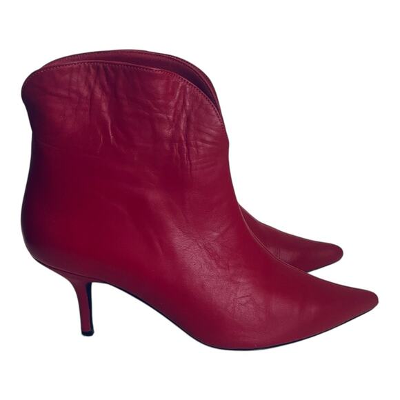 Anine Bing Red Ankle Boots - Picture 1 of 12
